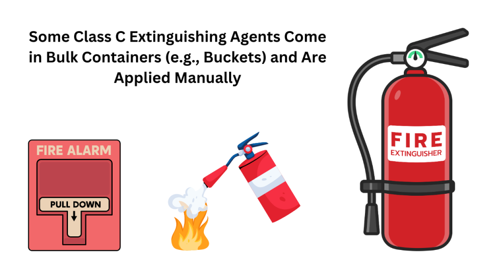 Some Class C Extinguishing Agents Come in Bulk Containers (e.g., Buckets) and Are Applied Manually